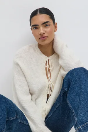 Gina Tricot Knitted tie cardigan - Neuletakit - Valkoinen - S - Naiset
