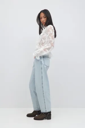 Gina Tricot Barrel jeans - Highwaist farkut - Sininen - 38 - Naiset