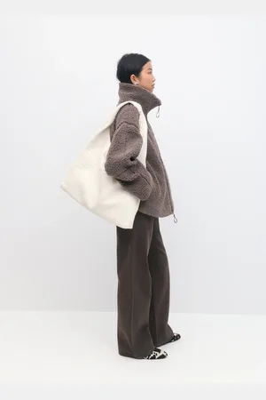 Gina Tricot Braided large bag - punotut laukut - Valkoinen - ONESIZE - Naiset