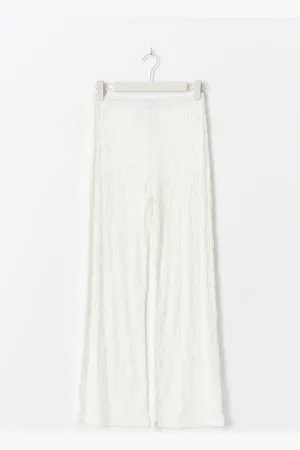 Gina Tricot Lace trousers - Housut - Valkoinen - XL - Naiset