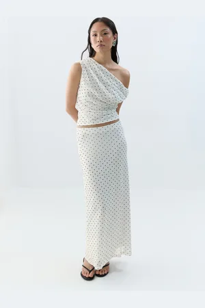 Gina Tricot Mesh maxi skirt - pitkät hameet - Valkoinen - XL - Naiset