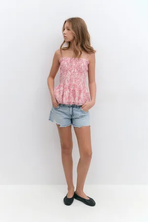 Gina Tricot Y chunky embroidery shorts - shortsit - Sininen - 170 - Tyttö