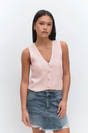 Gina Tricot Y knitted vest - neuleet - Pinkki - 170 - Tyttö