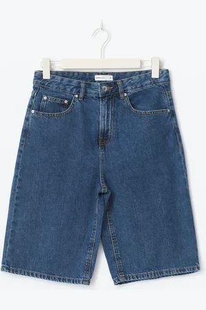 Gina Tricot Baggy denim shorts - Farkkushortsit - Sininen - 44 - Naiset