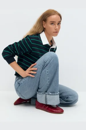 Gina Tricot Collar top - pikeepaidat - Vihreä - XL - Naiset