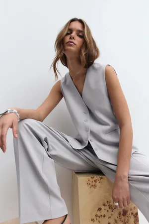 Gina Tricot Loose tailored vest - liivit - Harmaa - 40 - Naiset