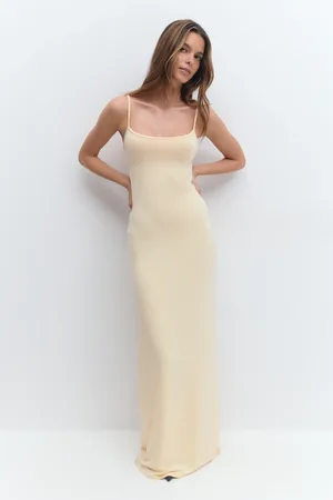 Gina Tricot Maxi slip dress - Maksimekot - Keltainen - L - Naiset