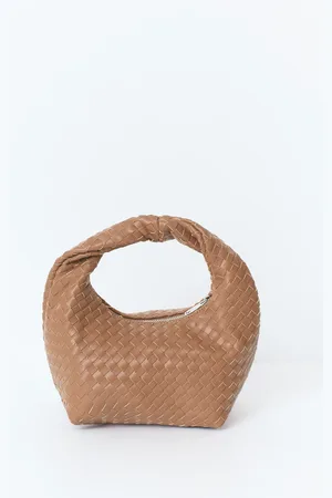 Gina Tricot Braided handbag - punotut laukut - Ruskea - ONESIZE - Naiset