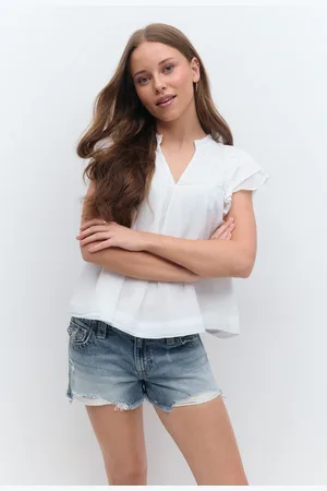 Gina Tricot Y chunky denim shorts - shortsit - Sininen - 170 - Tyttö
