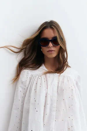 Gina Tricot Oval cat eye sunglasses - Aurinkolasit - Musta - ONESIZE - Naiset