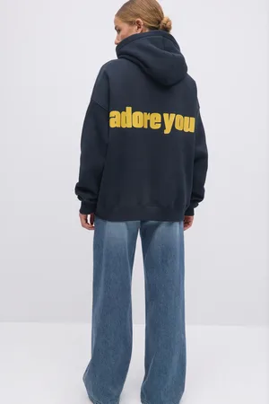 Gina Tricot Oversized print hoodie - hupparit - Sininen - XL - Naiset