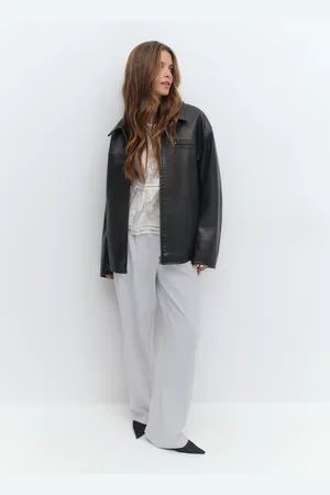 Gina Tricot Tailored wide trousers - Leveät puvunhousut - Harmaa - 42 - Naiset