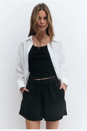 Gina Tricot Relaxed high waist shorts - Shortsit - Musta - XL - Naiset