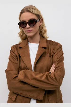Gina Tricot Oval cat eye sunglasses - Aurinkolasit - Ruskea - ONESIZE - Naiset