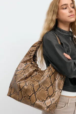 Gina Tricot Gathered tote bag - Olkalaukut - Ruskea - ONESIZE - Naiset