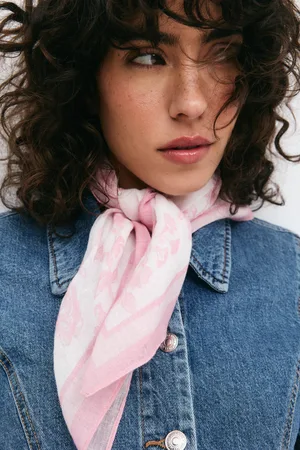 Gina Tricot Linen blend scarf - Huivit & kaulaliinat - Pinkki - ONESIZE - Naiset