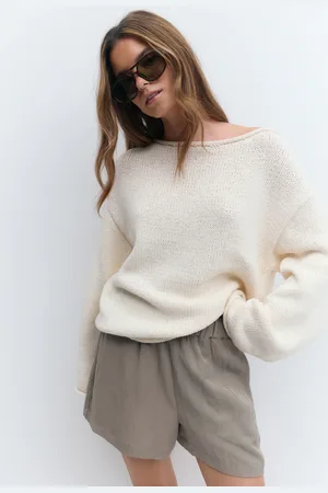 Gina Tricot Relaxed high waist shorts - Shortsit - beige - XL - Naiset