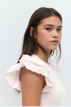 Gina Tricot Y frill top - yläosat - Liila - 170 - Tyttö