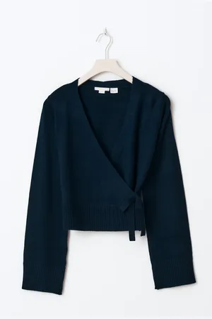 Gina Tricot Y wrap cardigan - yläosat - Sininen - 170 - Tyttö
