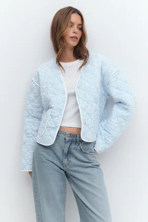 Gina Tricot Quilted jacket - takit - Sininen - XL - Naiset