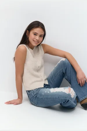 Gina Tricot Y knitted vest - yläosat - beige - 170 - Tyttö