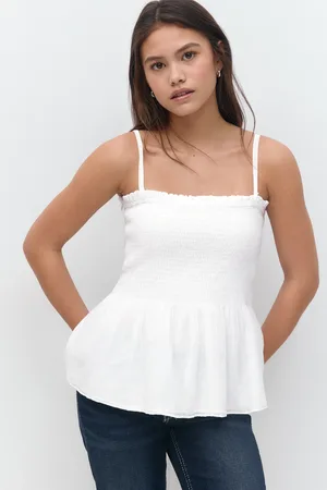 Gina Tricot Y one layer multi top - yläosat - Valkoinen - 170 - Tyttö