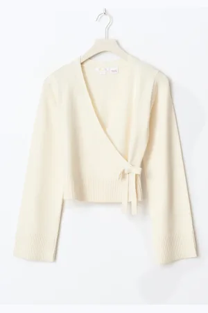 Gina Tricot Y wrap cardigan - yläosat - Valkoinen - 170 - Tyttö