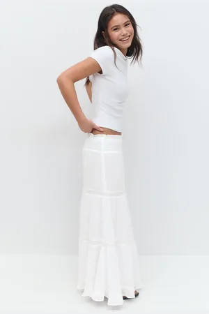 Gina Tricot Y scandi maxi skirt - Hameet - Valkoinen - 170 - Tyttö