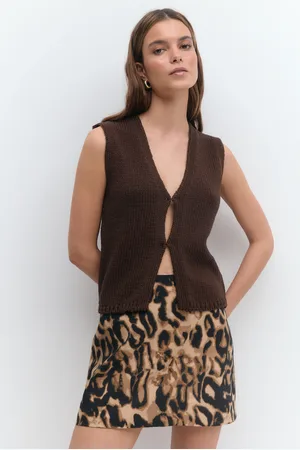 Gina Tricot Mini skirt - minihameet - Ruskea - 42 - Naiset