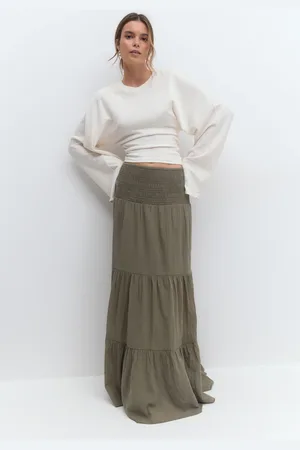 Gina Tricot Maxi skirt - pitkät hameet - Vihreä - XL - Naiset