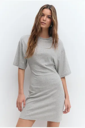 Gina Tricot Tee dress - minimekot - Harmaa - XL - Naiset