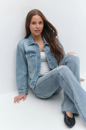 Gina Tricot Y denim jacket - Kevättakit - Sininen - 170 - Tyttö