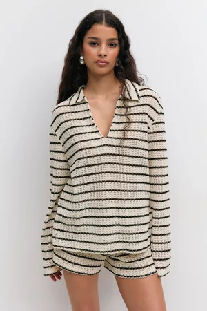 Gina Tricot Crochet top - pitkähihaiset paidat - Valkoinen - XL - Naiset