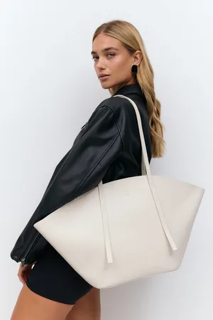 Gina Tricot Wide shopper bag - Olkalaukut - Valkoinen - ONESIZE - Naiset