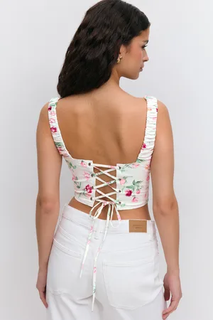 Gina Tricot Corset top - korsettitopit - Valkoinen - 42 - Naiset