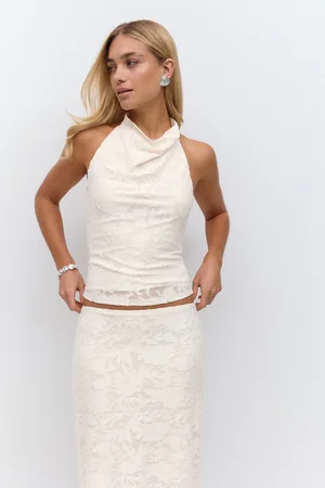 Gina Tricot Halterneck top - Halterneck-topit - Valkoinen - XL - Naiset