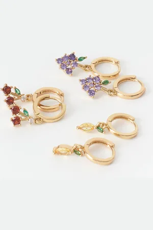 Gina Tricot Berry 3-pack earrings - Korvakoru - Kulta - ONESIZE - Naiset