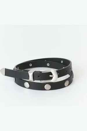Gina Tricot Stud detail belt - Vyöt - Musta - M/L - Naiset