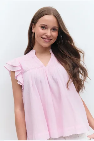 Gina Tricot Y boho short sleeve top - yläosat - Pinkki - 170 - Tyttö