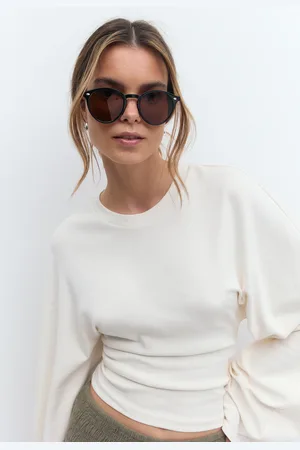 Gina Tricot Preppy round sunglasses - Aurinkolasit - Musta - ONESIZE - Naiset