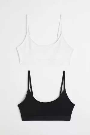 H&M Naiset Rintaliivit - 2 kpl pehmustamattomia puuvillaisia liivitoppeja
