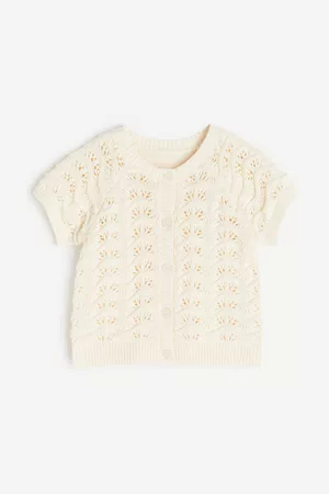 H&M Tytöt Neuletakit - Textured-knit cotton cardigan