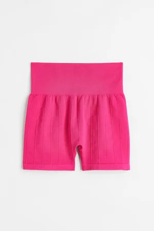 Women's Seamless Ribbed Bike Shorts - Colsie™ Pink 2x : Target