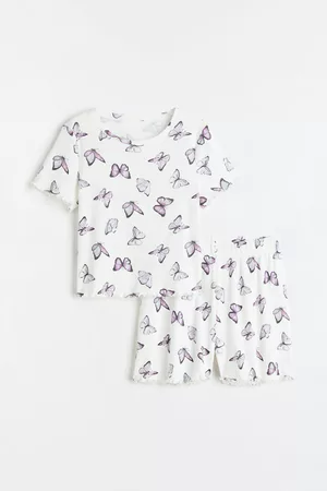 H&M Tytöt Pyjamat - Ribattu puuvillapyjama