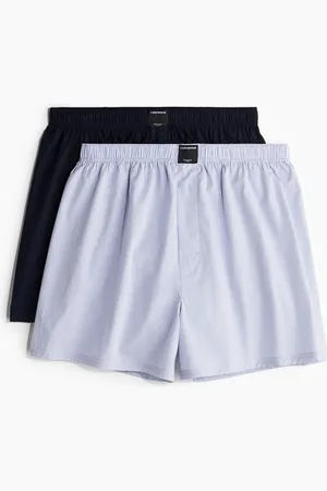 H&M Cotton Stretch Woven Boxer Shorts 2p