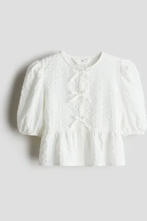 H&M Puuvillainen seersucker-peplumpusero