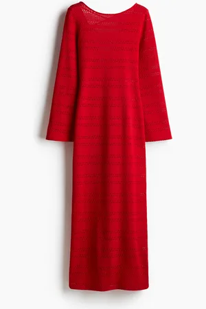 H&M Nyörillinen reikäneulemekko