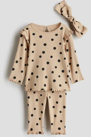 H&M Ribattu kolmiosainen puuvillasetti