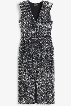 H&M Paljettikoristeinen halkiollinen mekko