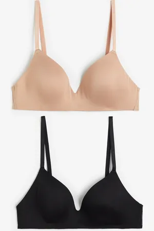 H&M 2 kpl kaarituettomia mikrokuituisia rintaliivejä